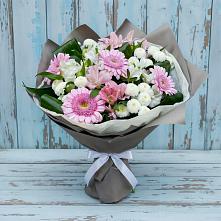 Букет цветов из:  Герберы, Альстромерии и Хризантемы #REPLACE_PRED# Райки