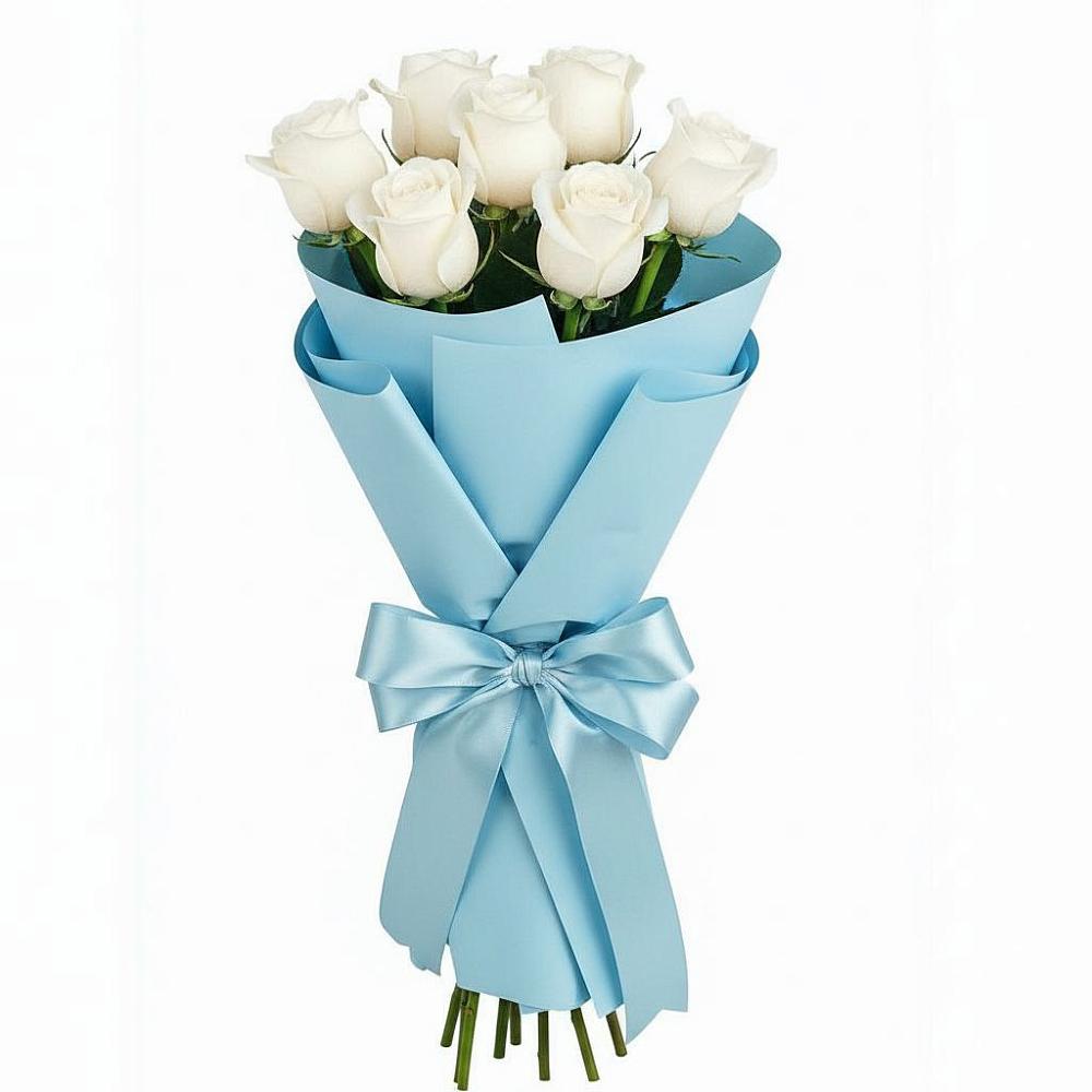 Букет 7 белых роз Проуд в Райки