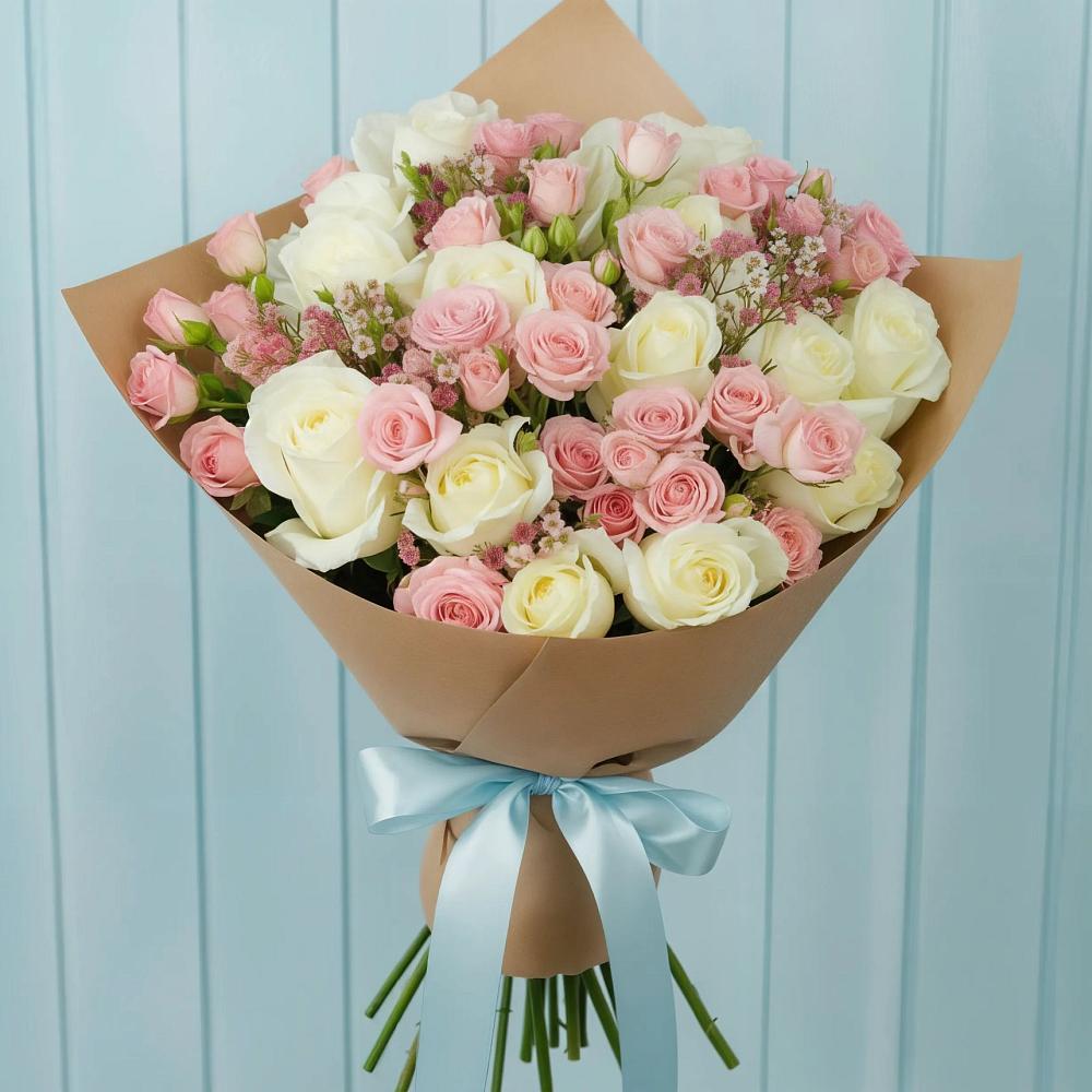 Букет цветов из: Розы в Райки