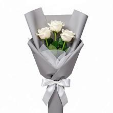 Букет 3 белые розы #REPLACE_PRED# Райки