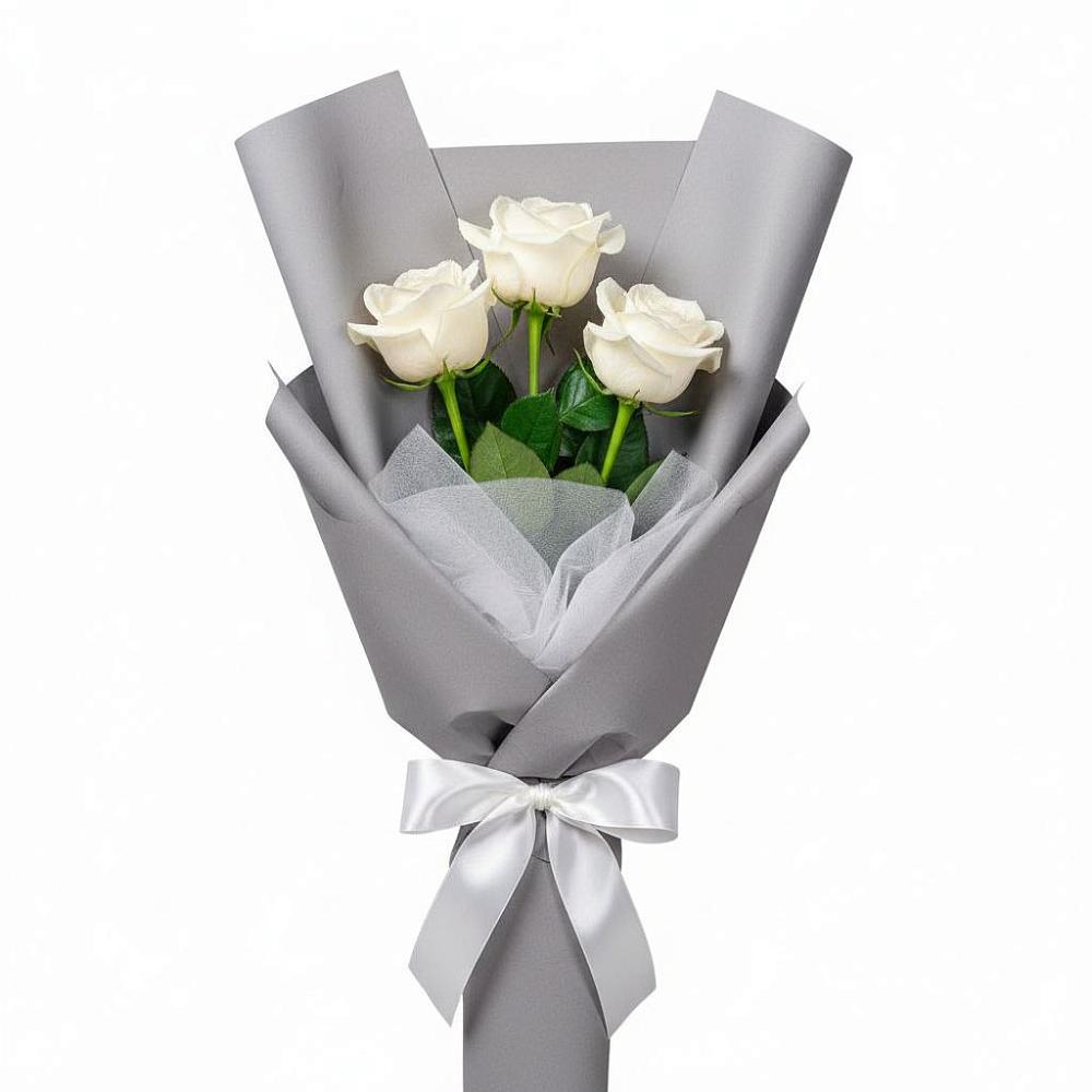 Букет 3 белые розы в Райки