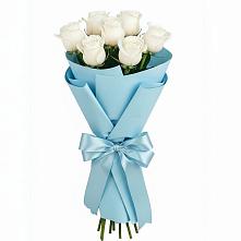 Букет 7 белых роз Проуд в Райки