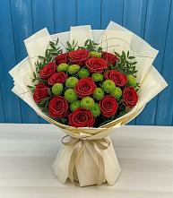 Букет цветов из:  Розы и Хризантемы в Райки