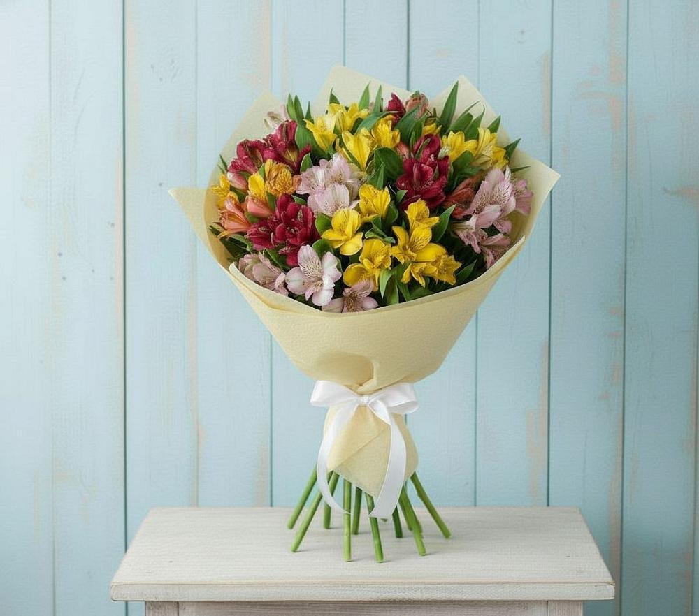 Букет цветов из: Альстромерии в Райки